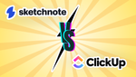 An image that reads Sketchnote vs Clickup